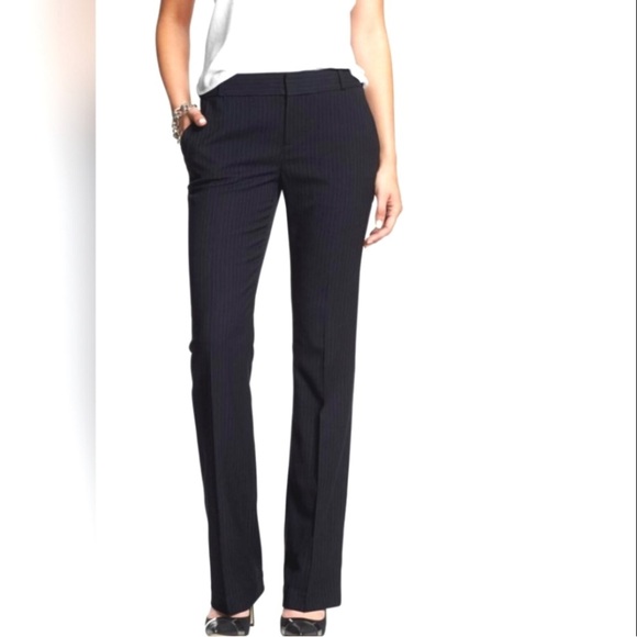 Banana Republic Women's Navy Blue Pinstripe "Martin Fit" Pants 2S - Picture 8 of 15